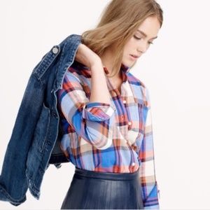J. Crew Plaid Boy Flannel Shirt